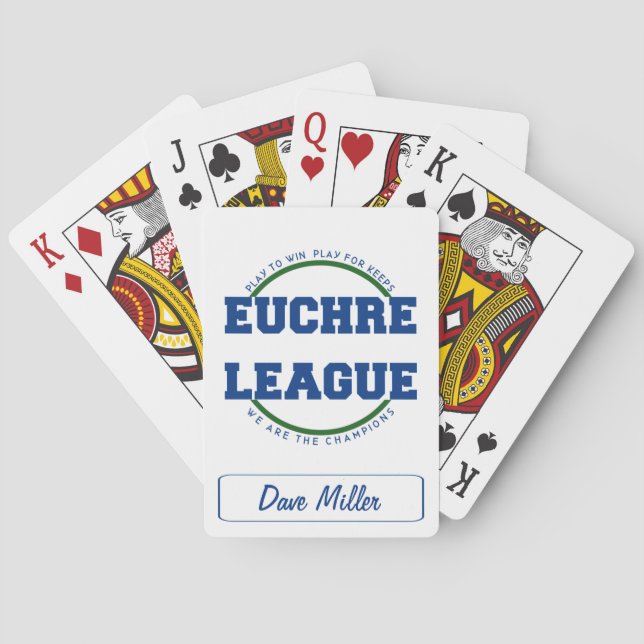 Baralho Euchre League Play Para Manter O Nome Da Personali (Verso)