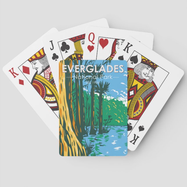 Baralho Everglades National Park Florida Vintage (Verso)