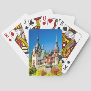 Baralho Exercendo o castelo Sinaia de Peles dos cartões