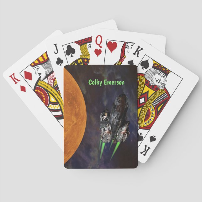 Baralho Explosão de Nave Fogueira no Espaço Exterior - Roc (Verso)