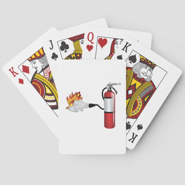 Baralho Extintor que pôr para fora cartões de jogo do fogo (Verso)