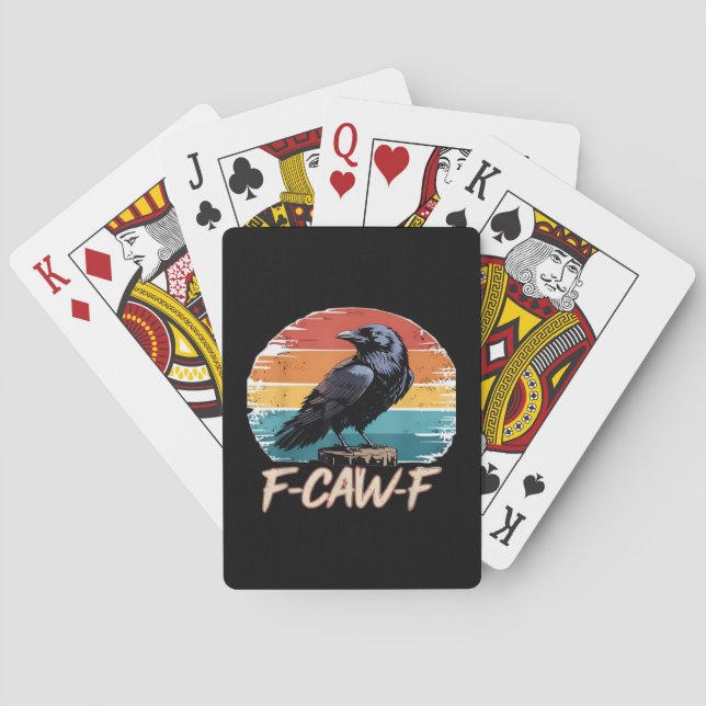 Baralho F-Caw-F Corvo Humor Engraçado Gótico Retrô Clássic (Verso)