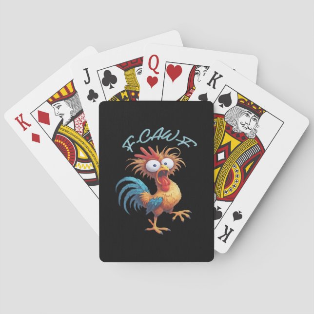 Baralho F Caw F Humor de Frango Estilo Retro (Verso)
