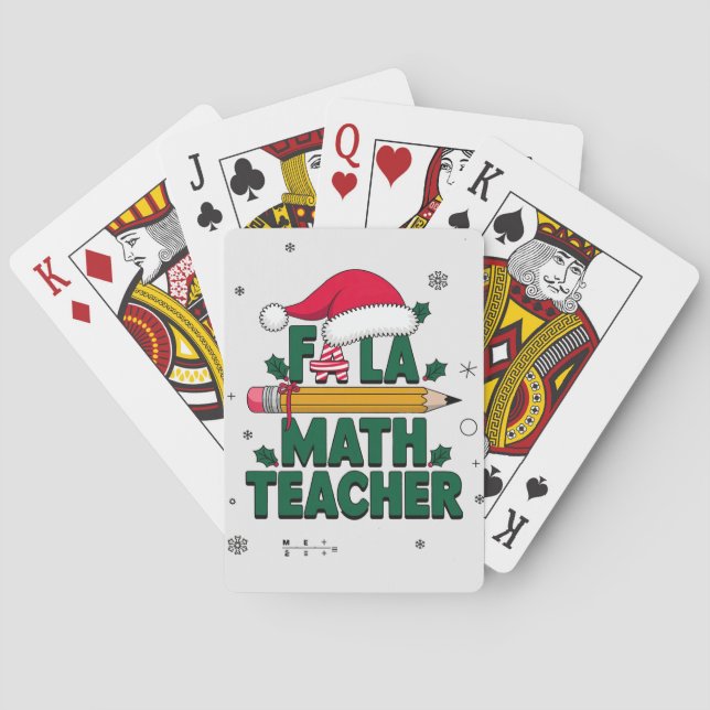 Baralho Fa La Math Professora Natal Dotada Ideia (Verso)