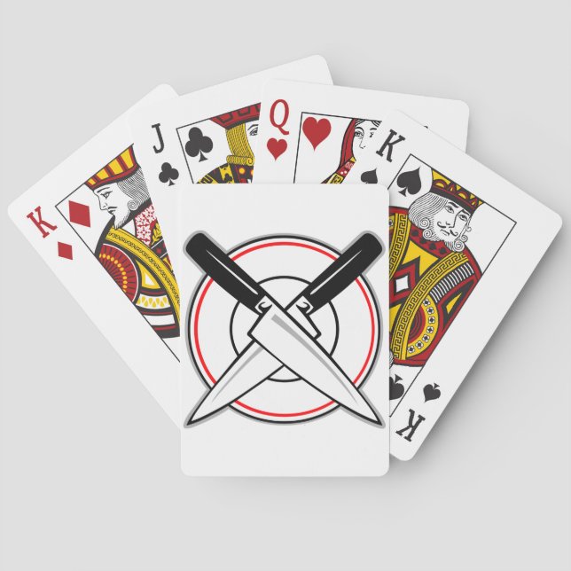 Baralho Facas Cruzadas em Prata (Verso)