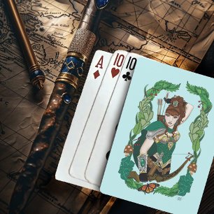 Baralho Fada Florestal Archer Elfa Fantasia Verde Encantad