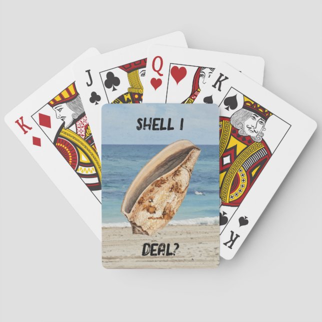 Baralho Fair Beach e Shell Poker ou Game Night Cards (Verso)