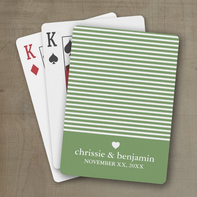 Baralho Faixa de Data de Noiva Personalizada do Aniversári (Wedding and Anniversary Playing Cards - Personalize with your information)