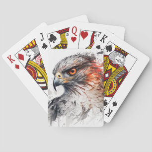 Baralho Falcão Retrato Animal Pintando Vida Selvagem ao ar