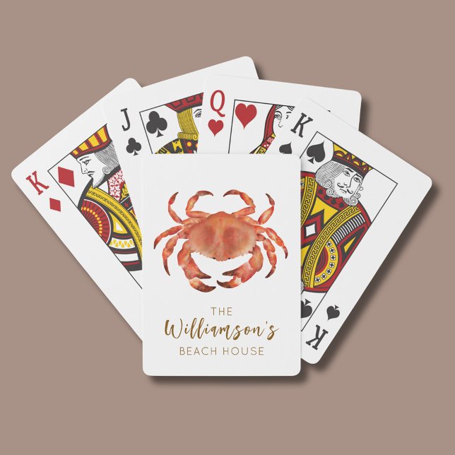 Baralho Família Crab Beach House (Crab illustrated family playing cards)