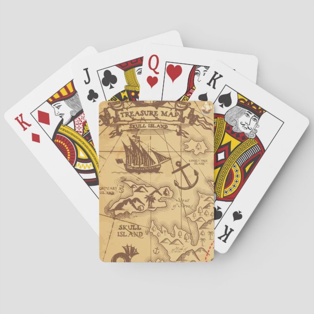 Baralho Família de pontos de terra do mapa Pirate Personal (Verso)