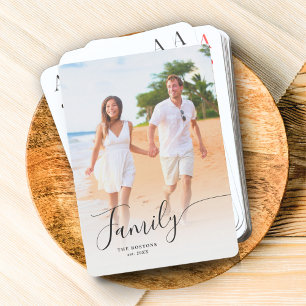 Baralho Família de Script Elegante Personalizado Vertical