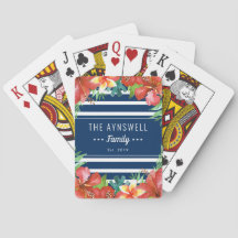 Família Floral Tropical de Stripe Náutica