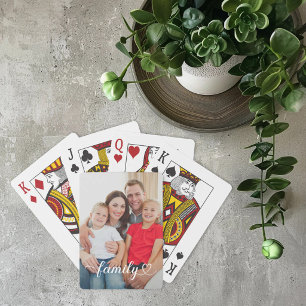 Baralho Família White Script Foto Personalizada