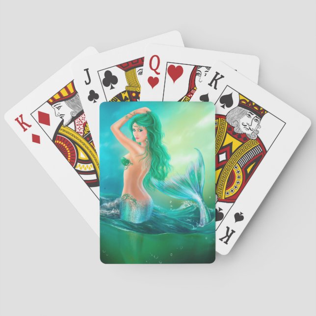 Baralho fantasia da sereia no oceano (Verso)