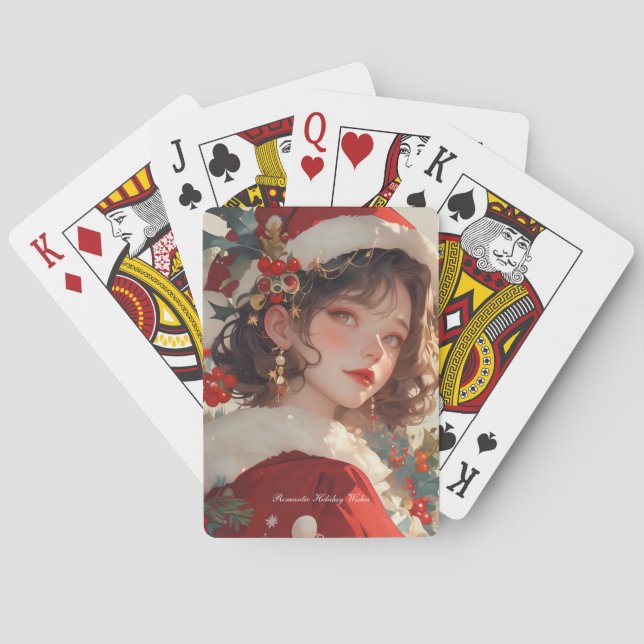 Baralho Fantasia de Natal: Cartões de Poker de Férias Româ (Verso)