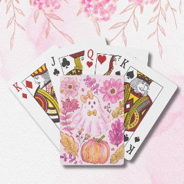 Baralho Fantasma de Halloween Rosa Pastel