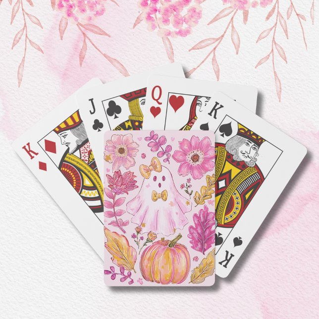 Baralho Fantasma de Halloween Rosa Pastel (Criador carregado)