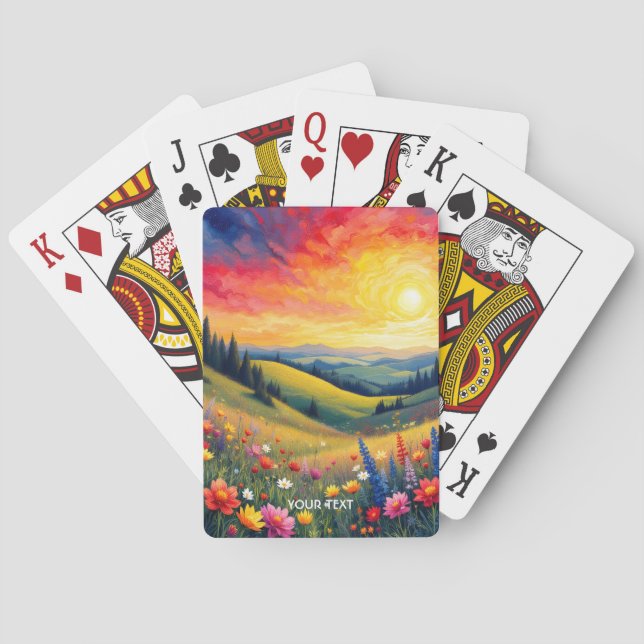 Baralho Fantasy Colinas Bonitas Flores Sunset (Verso)