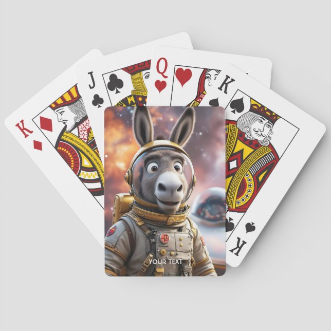 Baralho Fantasy Cute Donkey Astronauta Space (Verso)