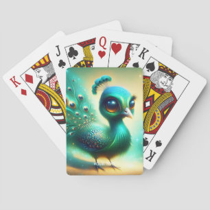 Baralho Fantasy Cute Green Baby Peacock