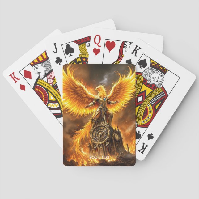 Baralho Fantasy Cute Steampunk Flames Phoenix (Verso)
