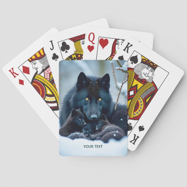 Baralho Fantasy Cute Wolf Two Pups (Verso)