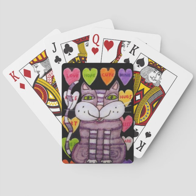 Baralho Fantasy Purple Cat Colorful Candy Hearts (Verso)