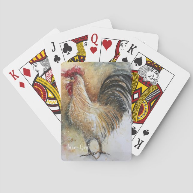 Baralho Farm Girl Artistry Rooster Playing Cards (Verso)