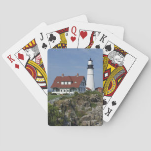 Baralho Farol de Portland Head, Cape Elizabeth,Maine,
