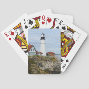 Baralho Farol de Portland Headlight em costa rochosa