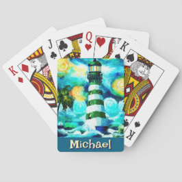 Baralho Farol Tropical Náutica Costeira Personalizada