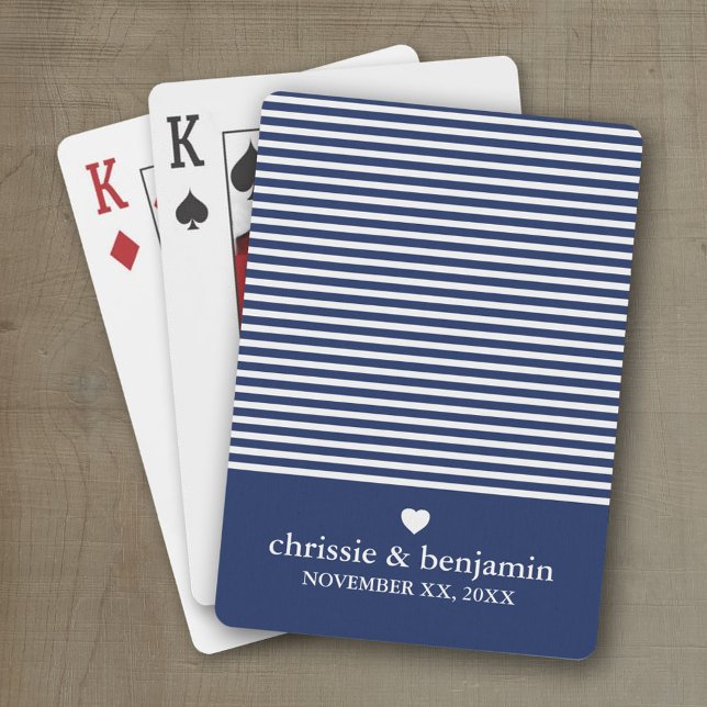 Baralho Favor de casamento com data do Noivo Noiva persona (Wedding and Anniversary Playing Cards - Personalize with your information)