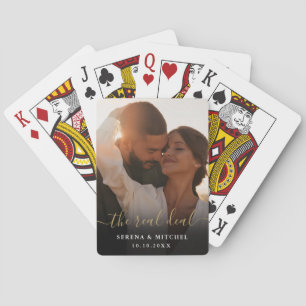 Baralho Favor de casamento com foto e texto em letra cursi