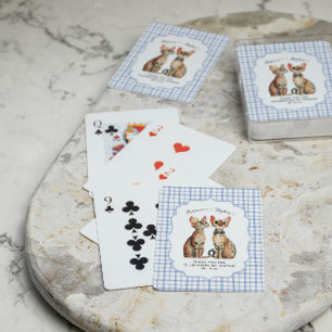 Baralho Favor de Casamento de Casal de Gatos Bengalês