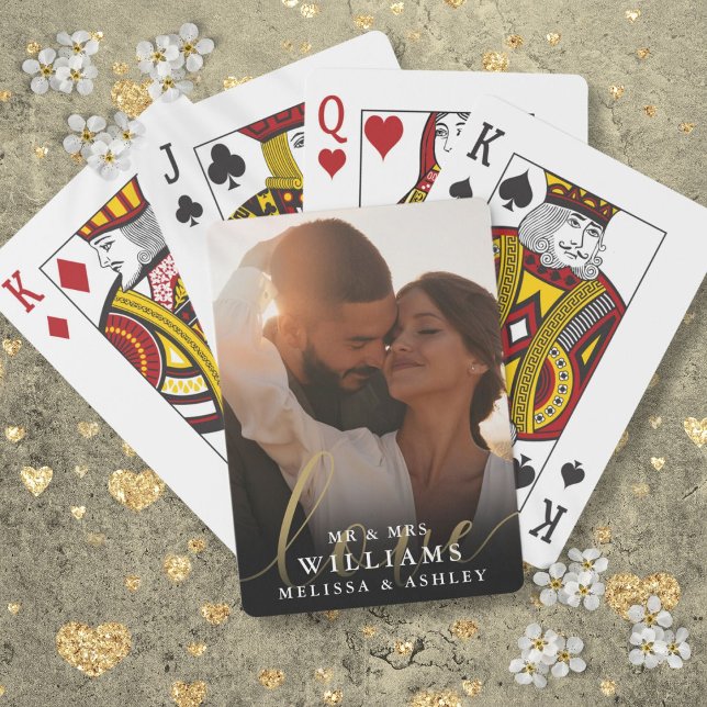 Baralho Favor de Casamento de Script de Amor Personalizado (Custom Photo Love Script Wedding Favor Poker Cards)