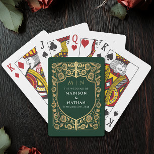 Baralho Favor do Casamento do Blindagem Real Dourada e Ver