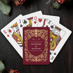Baralho Favor do Casamento Dourado e Red Royal Sword Shiel