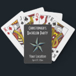 Baralho Favor do Casamento Estelar do Partido de Bachelor<br><div class="desc">Estes cartões de jogo com tema estelar são o favor ou presente perfeito para a sua despedida de solteiro. Personalize com o nome do noivo,  o local da festa ou outra mensagem personalizada e a data do solteiro.</div>