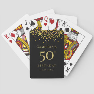 Baralho Favorito personalizado de confetti preto de 50 ano