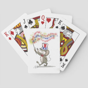 Baralho Feliz 4 de julho jogando cartas