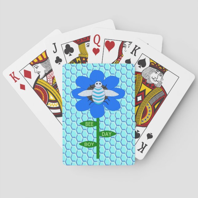 Baralho Feliz Abelha Azul Aniversário Bumblebee (Verso)