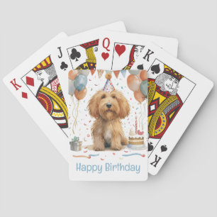 Baralho Feliz Aniversário Cão de Goldendoodle