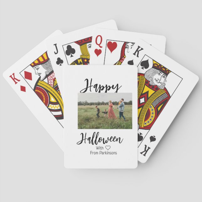 Baralho Feliz Dia das Bruxas adiciona o nome da família a  (Verso)