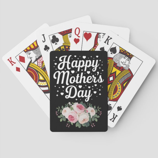 Baralho Feliz Dia de as mães, Bela Floral Mãe Mulher Avó (Verso)