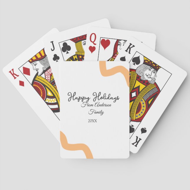 Baralho Feliz feriado nome laranja negro data ano espiral (Verso)