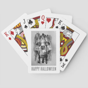 Baralho Feliz Halloween. Caveira aflita