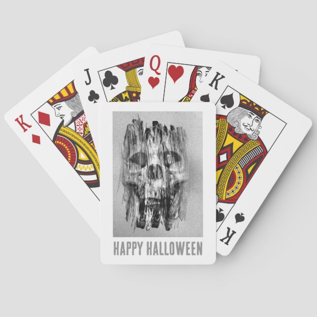 Baralho Feliz Halloween. Caveira aflita (Verso)