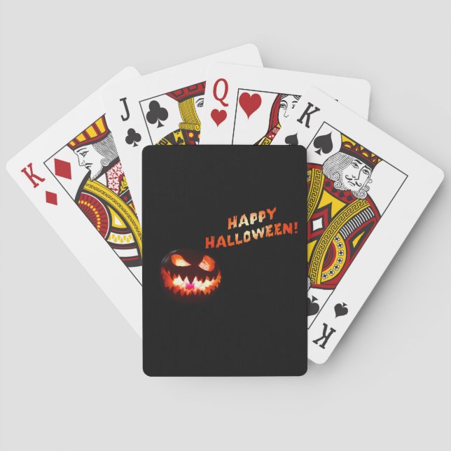 Baralho FELIZ HALLOWEEN - Jack O-Lanterna brilhante (Verso)