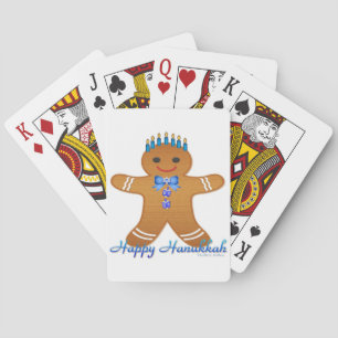 Baralho Feliz Hanukkah Gingerpão Homem Menorah